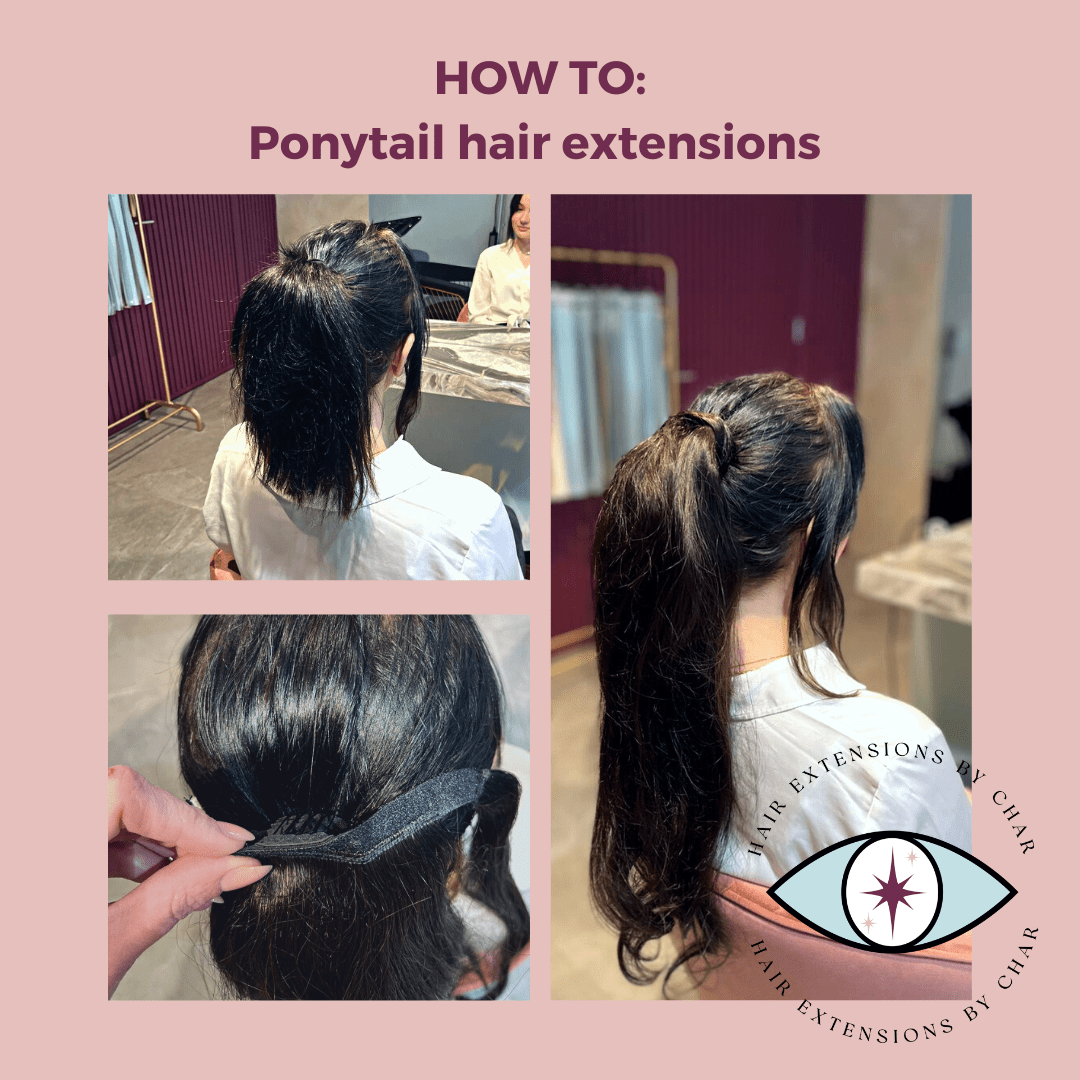 Ponytail hair extensions #8A/1B mix